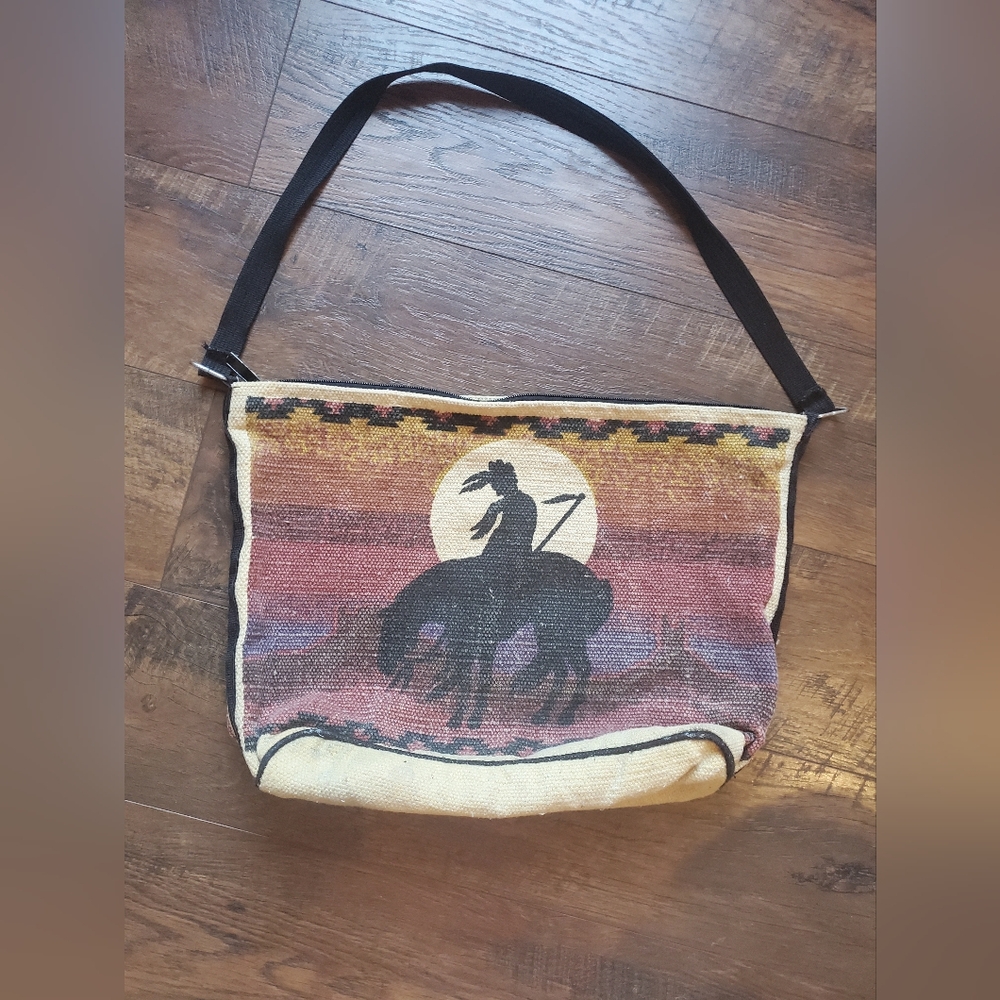 Woven cotton tote bag end of trail bag